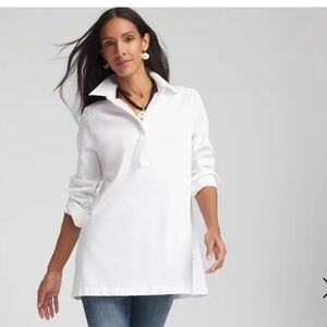 Chico's No Iron stretch classic white blouse. This is a must have! Size large.